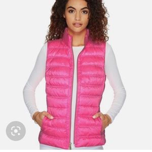 Lilly Pulitzer hot pink puffer vest xl zipper